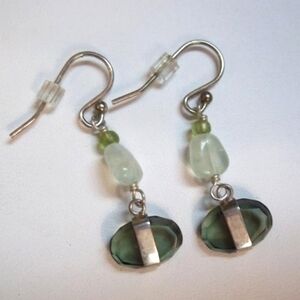 Rare Silpada Sterling Prehnite Earrings W1836